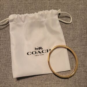 Coach Gold Signature Hinged Bangle